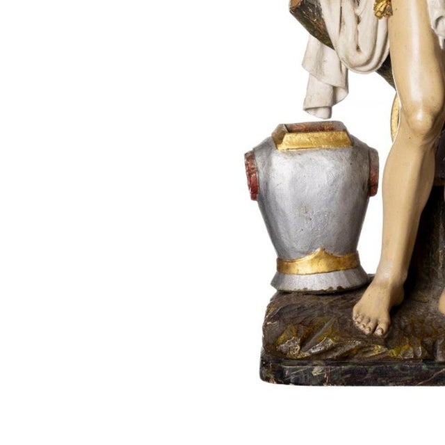 Religious Artist, Saint Manuel, 18th Century, Wood Sculpture For Sale - Image 3 of 6