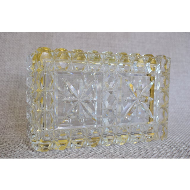 Crystal and Gold Frame Jewelry Box, 1950s For Sale - Image 4 of 12