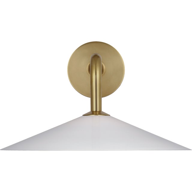 Ponce 9" Sconce in Hand-Rubbed Antique Brass with Milk White Glass Shade Designer: Amber Lewis Finish: Hand-Rubbed Antique...