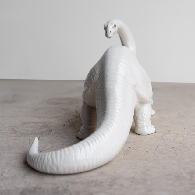 Vintage Italian Bassano Ceramic Dinosaur Sculpture - White Pottery Brontosaurus Figure, 1970s For Sale - Image 12 of 18