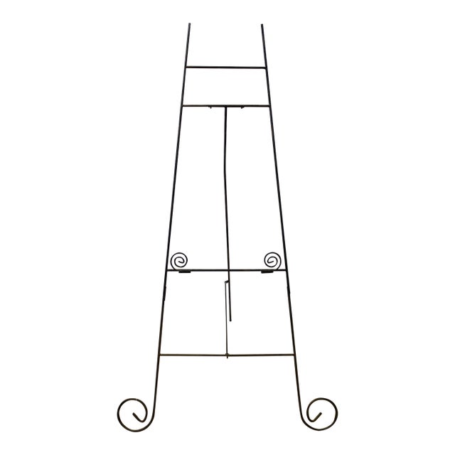 Wrought Iron Easel W/ Swirl Design For Sale