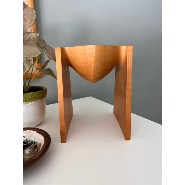 Abstract Rare Vintage Mid Century "Walking Bowl" Wood Abstract Sculpture by Wood Artist Stephen Hogbin For Sale - Image 3 of 9