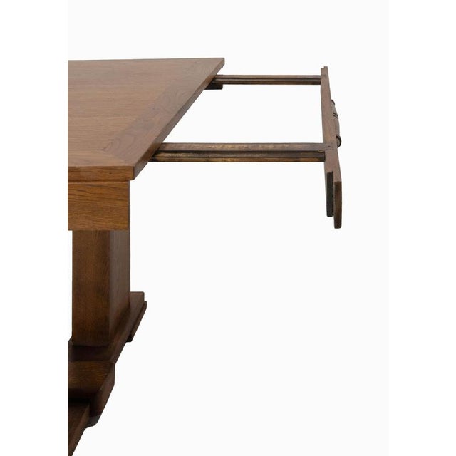 Mid-Century French Extending Oak Dining Table, 1940s For Sale - Image 14 of 16