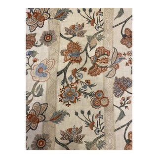 Cowtan & Tout Bromley Linen Blend Fabric 3 Yards in Sand and Red For Sale