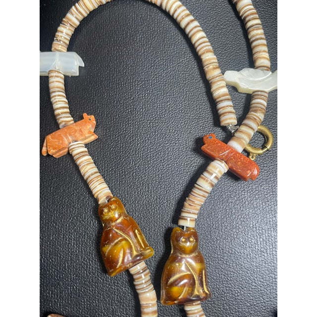 Navajo Magnificent Carved Stone Animal Fetish Style Necklace For Sale In South Bend - Image 6 of 7