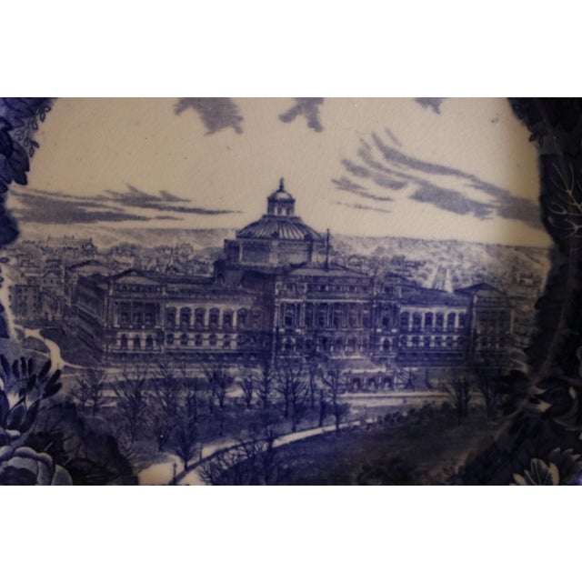 Late 19th Century 1892 Wedgwood Flow Blue Library of Congress Plate For Sale - Image 5 of 11