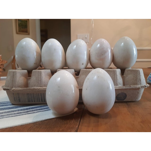 XL White Alabaster Marble Duck Eggs Easter For Sale - Image 11 of 12