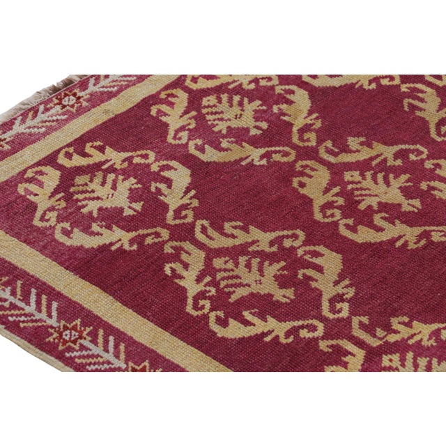Antique Kirsehir Rug in Red With Gold Geometric Patterns, From Rug & Kilim For Sale In New York - Image 6 of 7