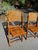 Mid Century Tortoise Shell Style Burnt Bamboo Folding Chairs- Set of 4 For Sale - Image 4 of 10