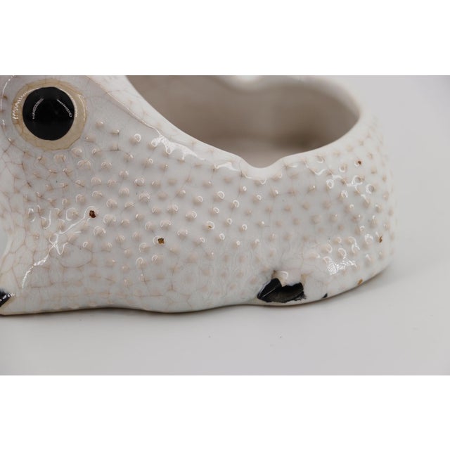 White 1970s Vintage Small Hobnail Frog Planter in the Style of Jean Roger For Sale - Image 8 of 12