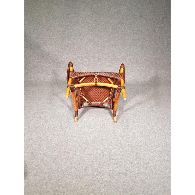 Wood Set of Lounge Chair and Ottoman in Rattan and Bamboo from Yuzuru Yamakawa For Sale - Image 7 of 12