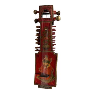 Antique Hand Painted Sindhi Sarangi Indian Rajasthani Instrument For Sale