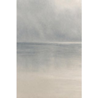 Misty Coastal Horizon, Neutral Seascape Wall Art Print, 24″ × 36″ For Sale