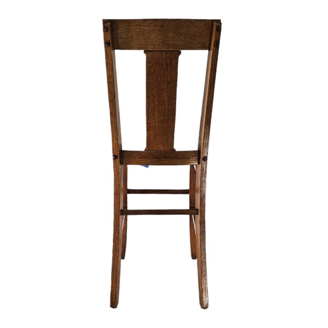 Mid 20th Century Solid Oak Child's Dining Chair 32" For Sale - Image 5 of 7
