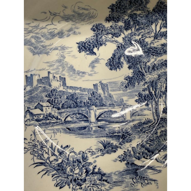 Wedgwood Queensware "Countryside" Blue Transferware Bread & Butter Plate For Sale - Image 4 of 5