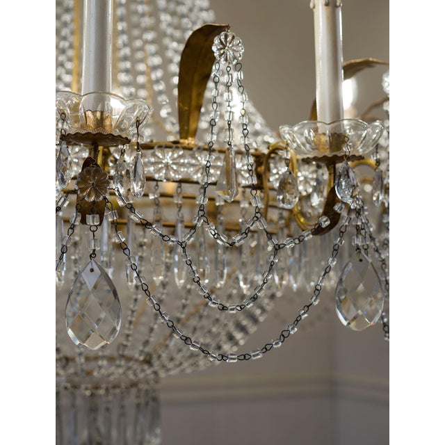 Large Empire Crystal Hot Air Balloon Chandelier, Italy, 1940s For Sale - Image 12 of 18