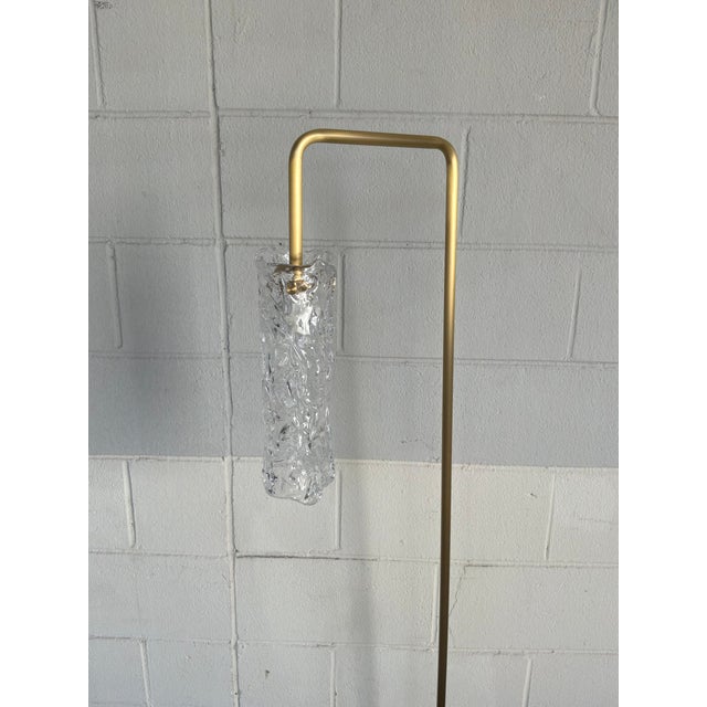 Stylish Baker Paola Navone Volare Floor Lamp. Textured glass shade, skiny gold body. Original Retail $5391. Showroom floor...