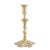 Queen Anne seam cast brass candlestick. The candlestick features a removable scolloped edge bobeshe on an urn form candle...