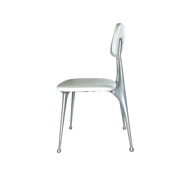 1950s White Retro Kitchen Table and Four (4) Chairs - Set of 5 For Sale - Image 10 of 16