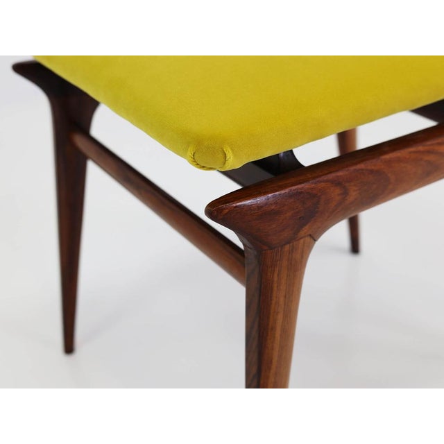 Santos Rosewood and Lemon Yellow Velvet Chairs by Carlo De Carli, Italy, 1950s, Set of 2 For Sale - Image 11 of 13