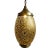 Unique intricate vintage brass pendant lantern with hand cut and etched perforated traditional design. Obelisk oval shape...