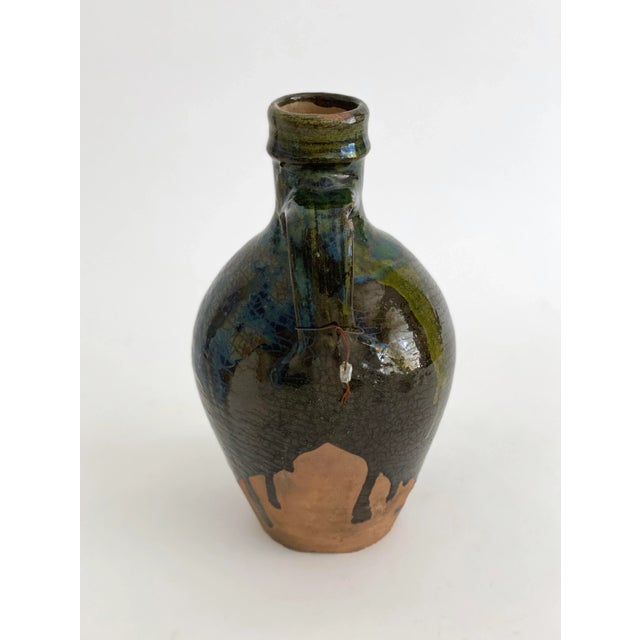 Ceramic 1930s Turkish Glazed Earthenware Oil Jug For Sale - Image 7 of 12