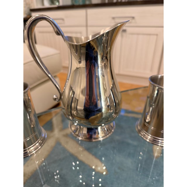 Tiffany and Co. Pewter Pitcher and Matching Mugs - Set of 5 For Sale - Image 17 of 18