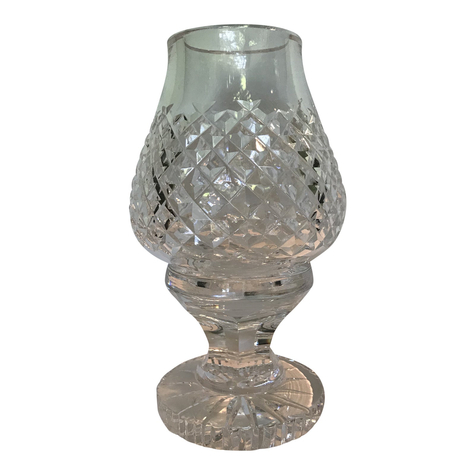 Vintage 1980s Waterford Alana Crystal Hurricane Votive Candle Holder