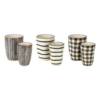 Wavy Patterned Planter or Vase (Set of 6) For Sale