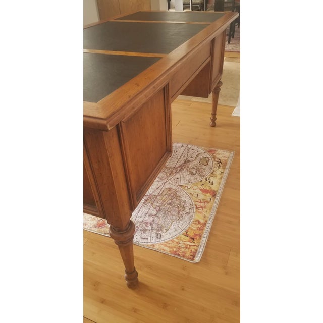 Vintage Drexel Traditional Leather-Top Executive Desk and Cane-Back Chair Set For Sale - Image 11 of 18