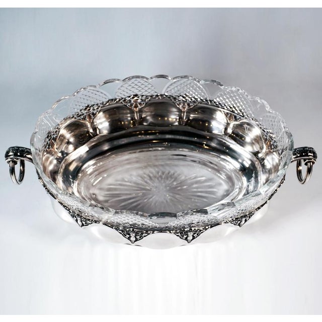 Art Nouveau Silver Jardinière with Cut Glass Liner from Bruckmann & Sons., Germany, 1890s For Sale - Image 3 of 9