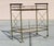 1960s Mid-Century Modern Brass & Glass Bar Cart With Blue & Gold Medallion Top | Hollywood Regency For Sale - Image 5 of 18