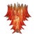 Italian Chandelier with Leaves in the style of Barovier & Toso For Sale