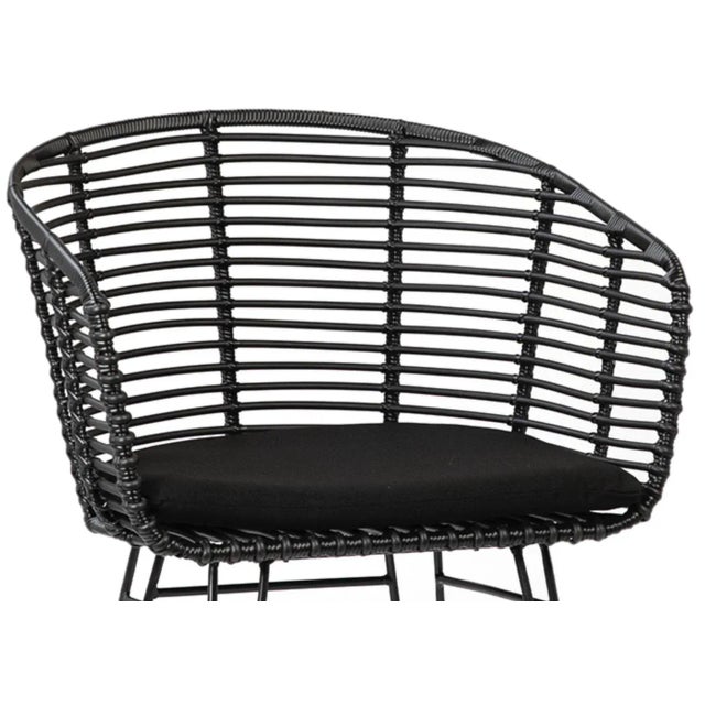 Contemporary Outdoor Black Rattan Dining Chair For Sale - Image 3 of 4