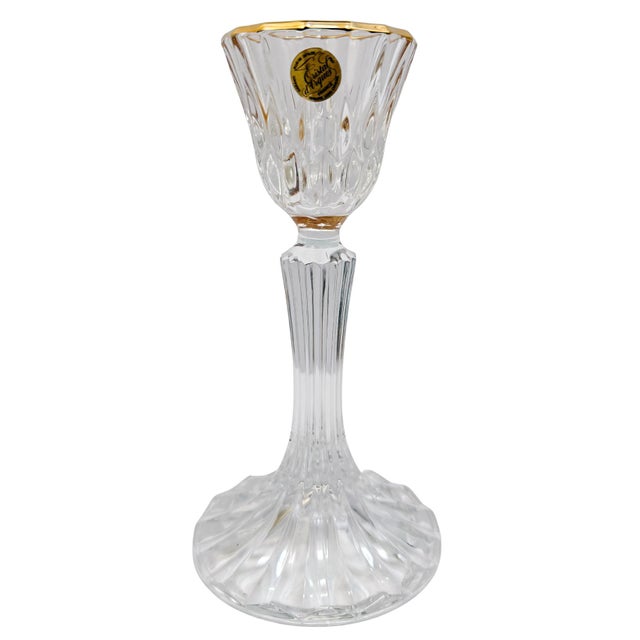 Cristal d' Arques Pair of Late 20th Century French Crystal Candlestick Holders by Cristal d'Arques-Durand For Sale - Image 4 of 8