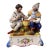 Antique Victorian 9" Figural Porcelain Landscape Group of 2 Gents Playing Dice For Sale