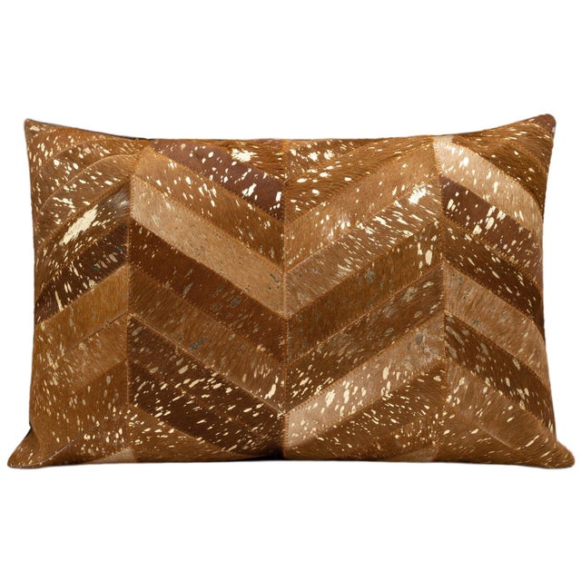 2020s Canvello Genuine Cowhide Leather Decorative Throw Pillow With Feather Down Insert Included For Sale - Image 5 of 7