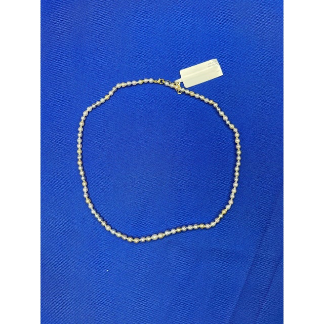 Metal 14 Karat Yellow Gold Multicolor Akoya Cultured Pearl Layer Thin Bead Necklace For Sale - Image 7 of 18