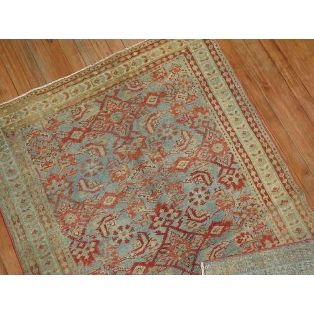Early 20th Century Blue Persian Malayer Scatter Rug For Sale - Image 4 of 18