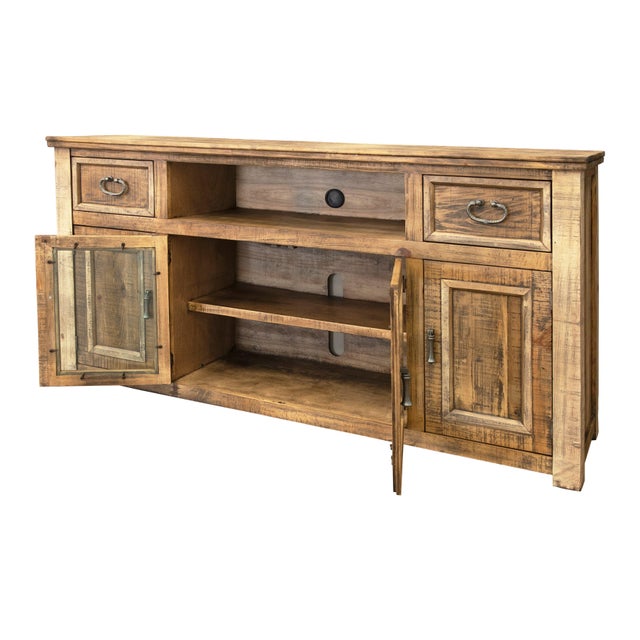 Rustic Westwood Rustic Solid Wood Tv Stand - 60", 70", 80" For Sale - Image 3 of 8