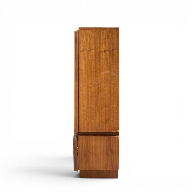Mid 20th Century Tobago Brutalist Mid Century Walnut Armoire Dresser For Sale - Image 5 of 9