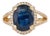 Royal 6.11ct Blue Sapphire Diamond Split-Shank Halo Ring Size 4 in 14k Gold For Sale
