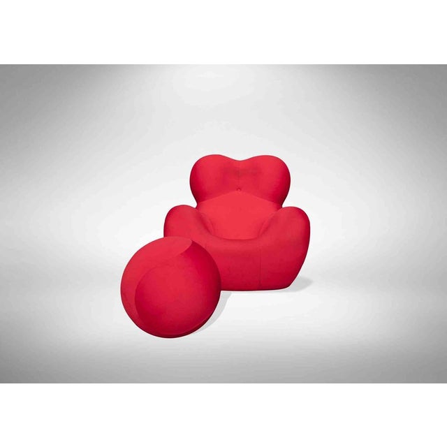 Gaetano Pesce Set of Up DU5 and DU6 Armchair and Ottoman by Gaetano Pesce for B&B, 1970s For Sale - Image 4 of 9