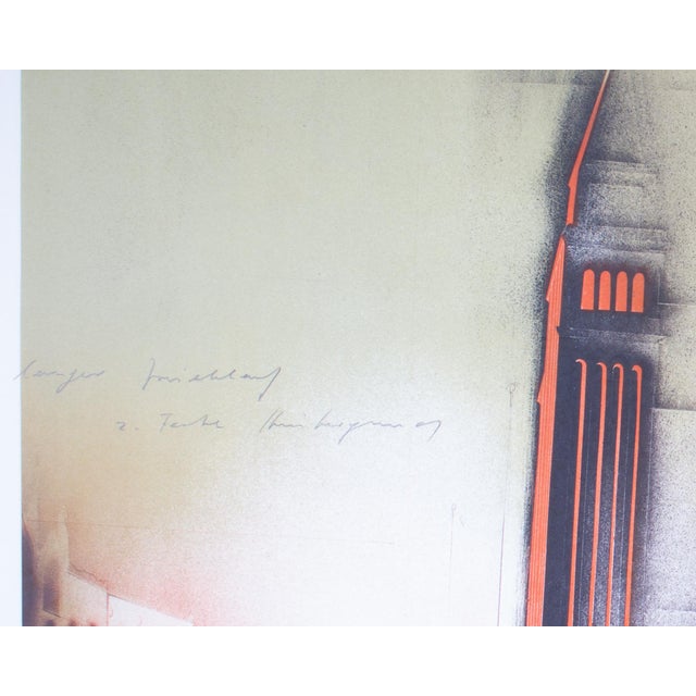 Light Green Peter Paul Signed Cityscape Lithograph For Sale - Image 8 of 9