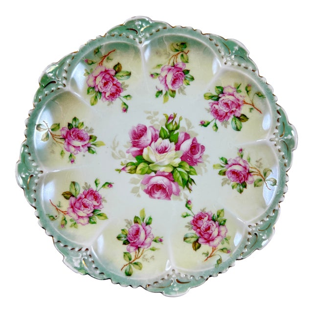Austrian Porcelain Rose Plate For Sale