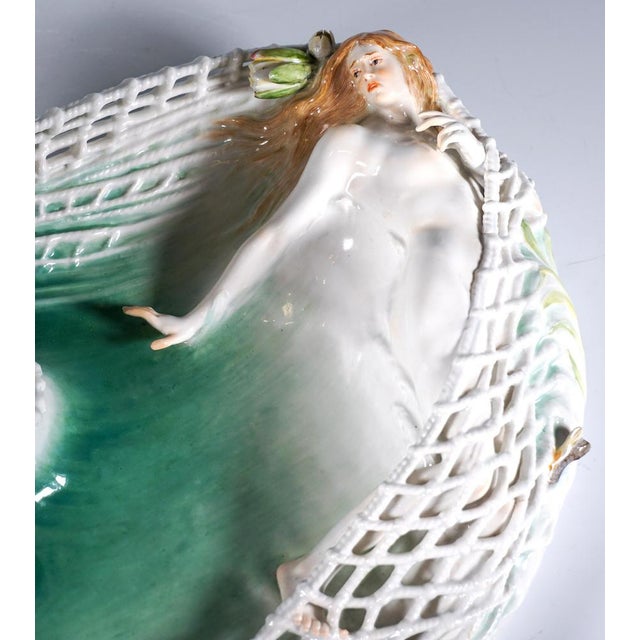 Art Nouveau Group Capture of a Nymph attributed to Paul Helmig for Meissen, Germany, 1902 For Sale - Image 10 of 14