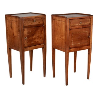 Louis XVI Style Italian Marquetry Side Tables, Set of Two For Sale