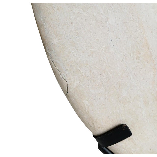 Hand-Carved Marble Disk on Stand, 24 Inches, Indonesia, Contemporary For Sale - Image 4 of 18