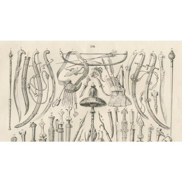 Heinrich von Mayr, Oriental Arms and Daggers Study from Maximilian in Bavaria, 1846, Print For Sale - Image 3 of 10