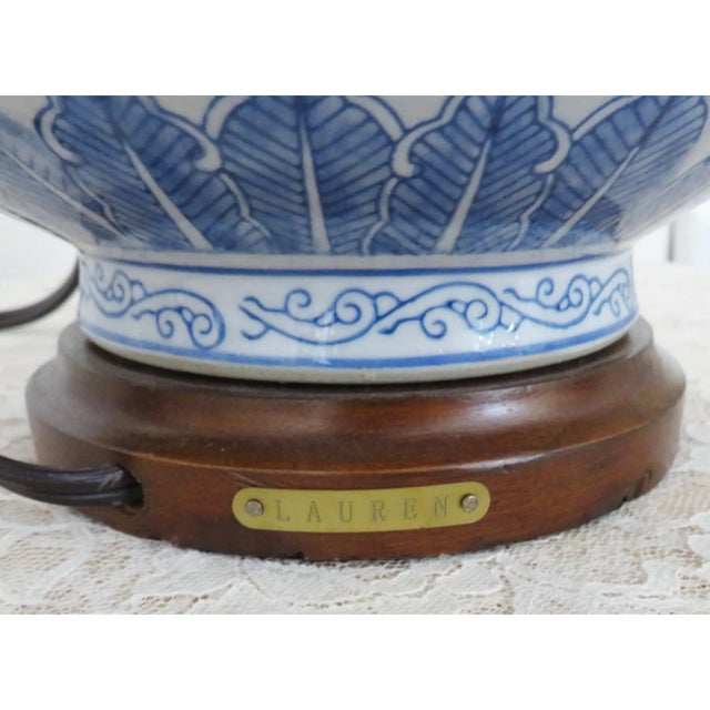 Blue Chinoiserie Ralph Lauren Designer Table Lamps Blue & White Gourd Shape Koi Fish - a Pair For Sale - Image 8 of 10